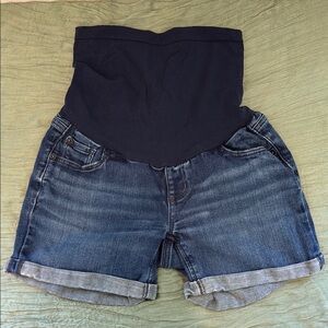 Women's A Pea In The Pod Denim Maternity Shorts, Size Large